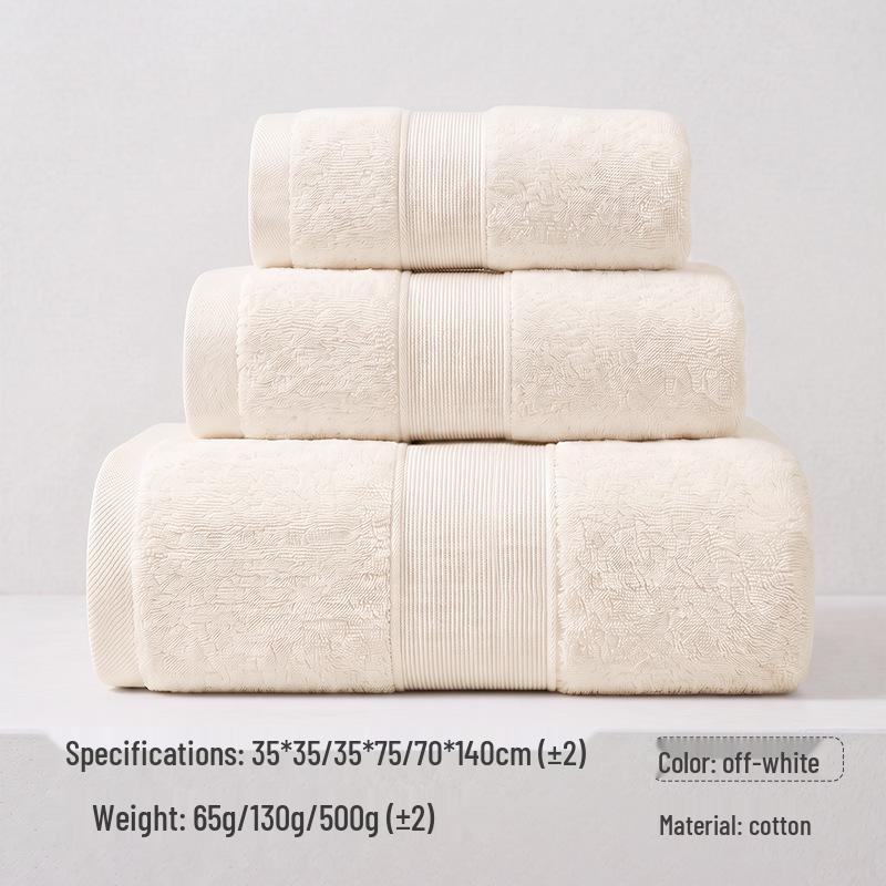 Toalha de Banho e Rosto Bordada de Algodão Puro Espesso - Altamente Absorvente, Perfeita para Uso Doméstico ou Presentes