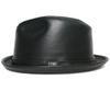 [New York Hat] 9204 Lambskin Fedora (Black, L)