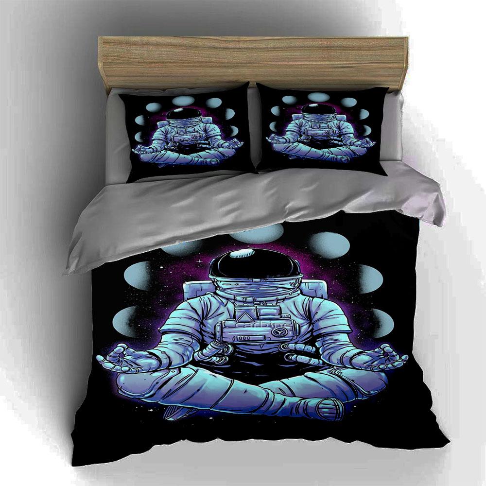 Meditative astronaut artwork Bedding Duvet cover sets Duvet covers Pillowcases gifts (1 * Duvet Cover 2 * Pillowcases, without duvet insert)