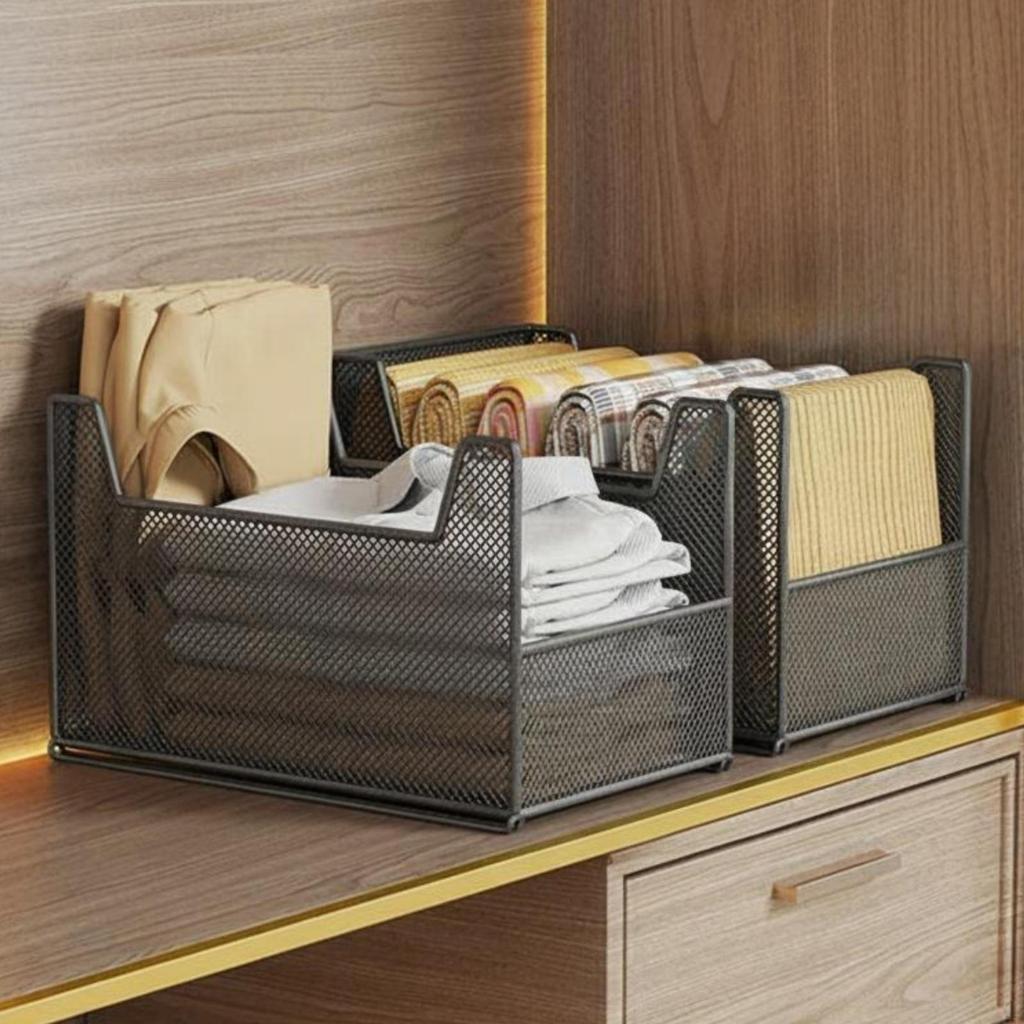 Stackable Closet Organizer Shelf Divider, Wardrobe Storage Rack, Bedroom, Kitchen, MultiFunctional