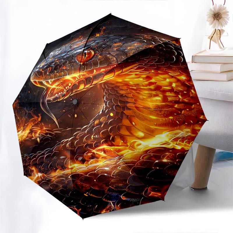 Serpent, Flame- Automatic umbrella,Suitable for Men and Women,Suitable for Birthdays, Christmas, Gifts for Fashion Lovers0945b