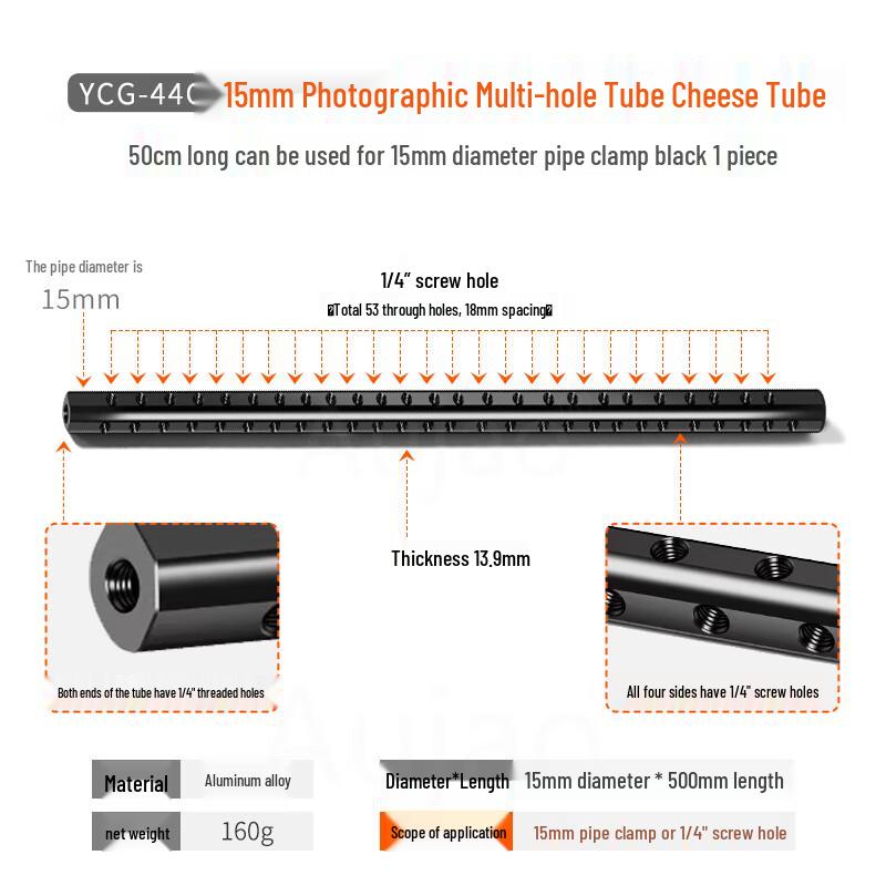 TEXIAN Dual-Hole Rod Clamp Mount for Camera Rigs