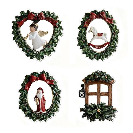 

4 шт./набор Подвеска Снеговик Рождественский мультяшный розовый снеговик 2D подвеска Праздничное украшение для вечеринки в помещении и на улице