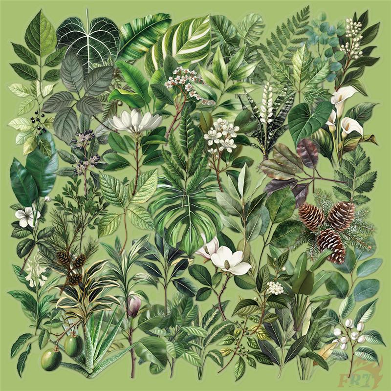 50Pcs/Set Green Leaves Series 02 PET Stickers Waterproof DIY Fashion Doodle Decals Stickers