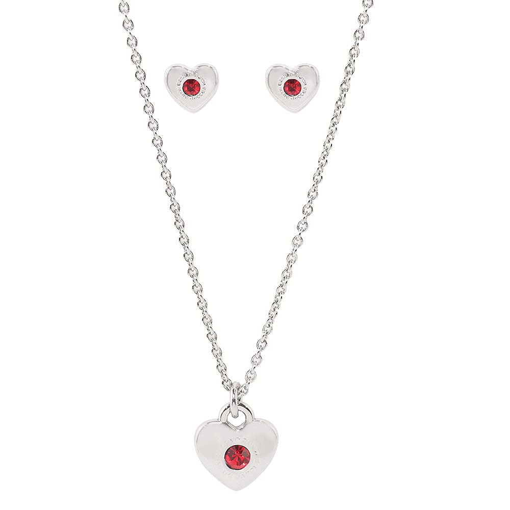 Marc Jacobs Jewelry Pendant and Earring Set J341MT1PF21 Necklace for Women (603 SILVER/SIAM) [Used]