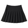 Women's High Waist Black Pleated A-Line Skirt - Petite, Autumn/Winter Short Skirt
