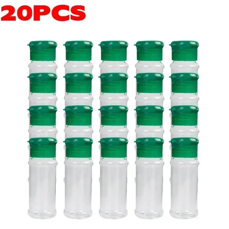 60ml Klarsicht-Kunststoff-Gewürzglas Küchen-Würzsauce-Flasche Salz-Pfeffer-Streuer Behälter Barbecue-Würzmittel-Gewürzaufbewahrungswerkzeuge