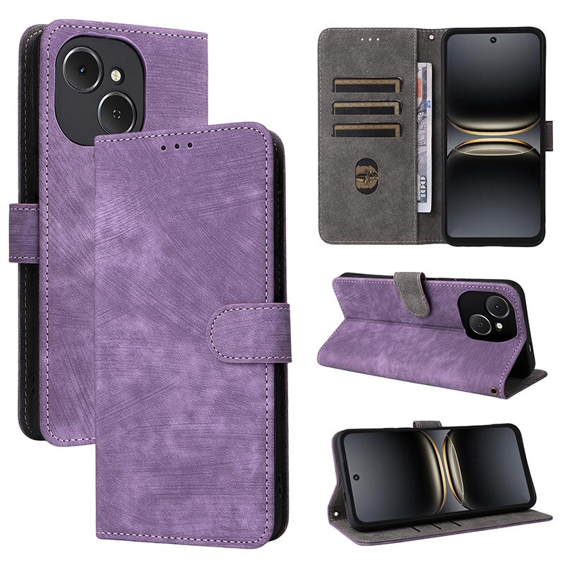 

Flip Cases for Tecno Spark 40C PU Leather Full-Body Protection Shockproof Durable Retro Phone Case for Tecno Spark 40C фіолетовий