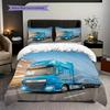 Blue Truck Mountain Road Bedding (1 * duvet cover + 2 * pillowcase, without core) 2D Flat Duvet cover and pillowcase Christmas birthday gift