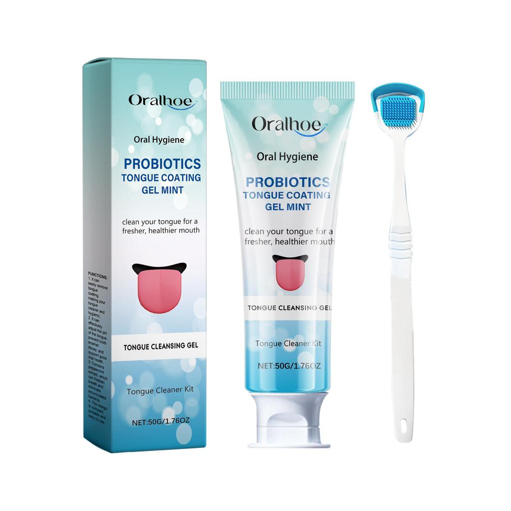 Tongue Cleaning Kit Easy Tongue Cleaning Hygiene Clean Odor Care Oral Care Kit