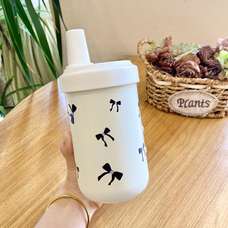 

Термос Kawaii Cherry, симпатичная бутылка для воды Boba с крышкой-соломинкой, переносная кофейная чашка, стакан из нержавеющей стали, 500/850 мл 500-850ml