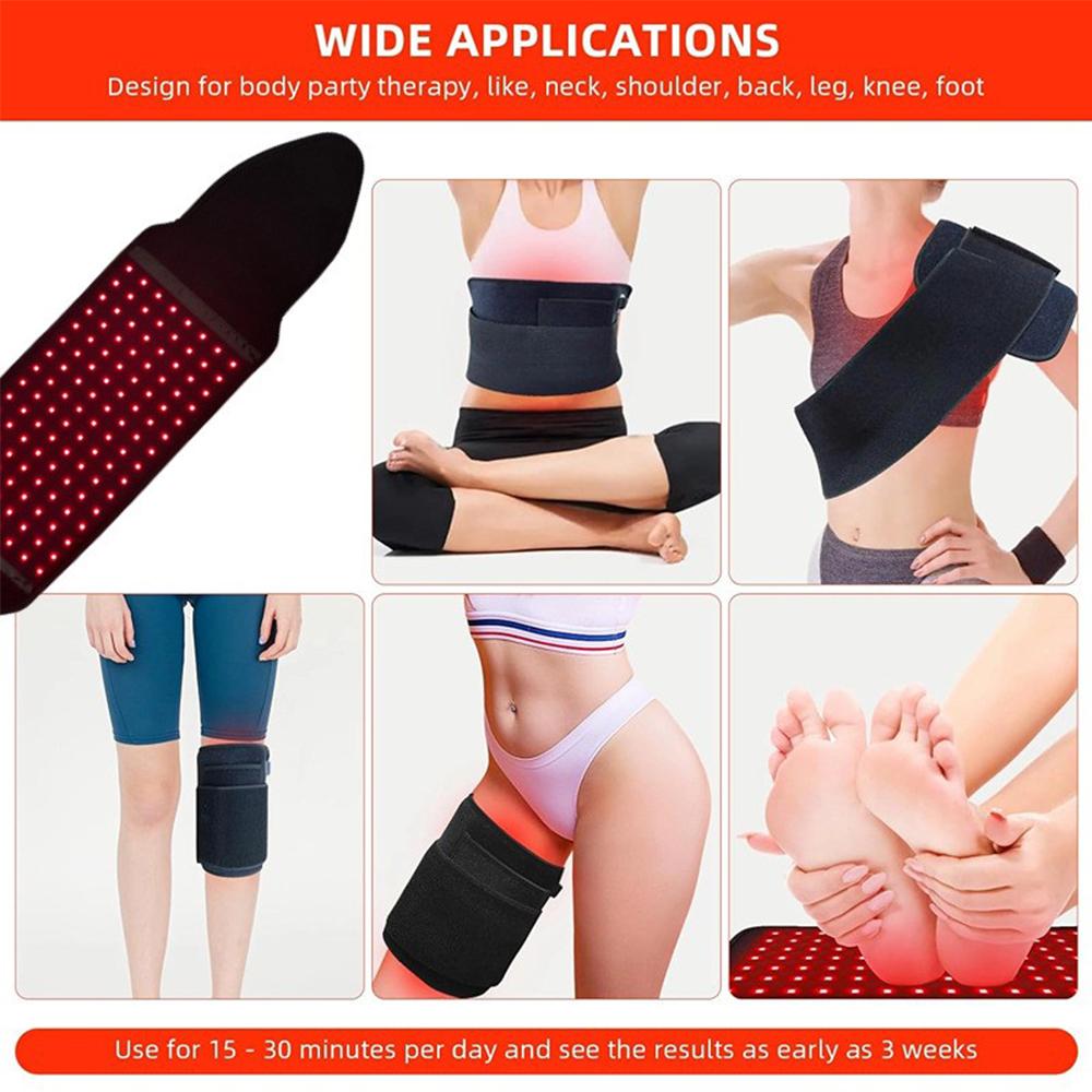 Red Light Therapy Belt For Body Infrared Light Therapy LED Light Therapy Device For Leg Knee Back Waist Shoulder Pain Relief
