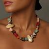 Colored Handmade Beaded Necklace Bohemian Style Neck Chain Fashion Clavicle Choker  for Women