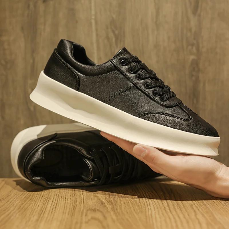 

Модные мужские туфли с увеличенным каблуком, мужские мокасины, белые мягкие кожаные мокасины, туфли-увеличители высоты, мужские кроссовки 39-44 44 чёрный