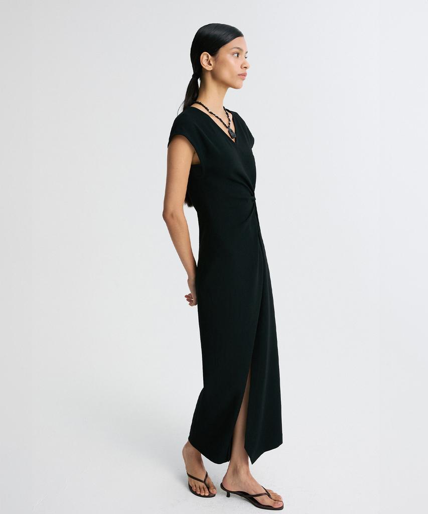 Rie Twisted Waist Asymmetric Hem Dress