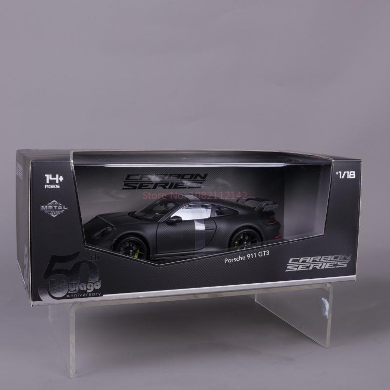 New Original 1:18 Bruago 50th Anniversary Carbon fiber texture Ferrari SP3 Alloy Diecast Car Models Collection Toy Birthday Gift