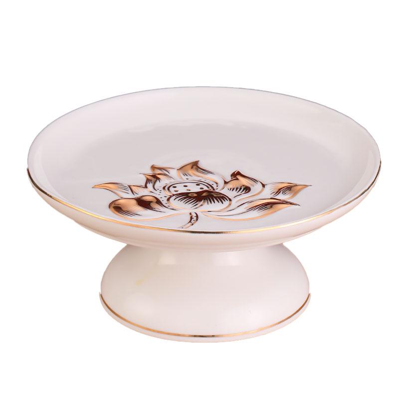 Ceramic Offering Plate – Ideal for Guanyin, Buddha, and God of Wealth. Perfect for home fruit offerings.
