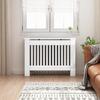 Radiator Cover Glossy White 112 x 19 x 81.5 cm