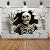 Party Backdrop Halloween Skeleton Spooky Realistic Event Photo Background Party Decor
