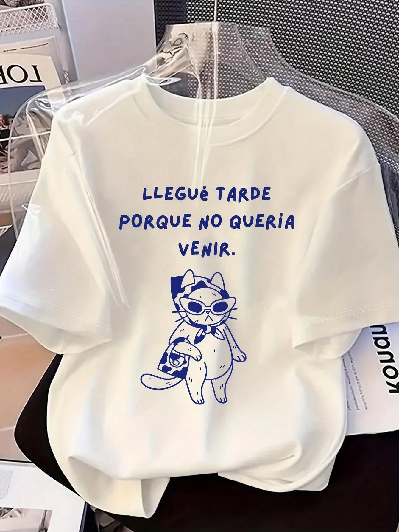 Women Summer T Shirt Cool Cat With Sunglasses Print Tee Casual Short Sleeve Crew Neck Top Trendy Cute Graphic Top S