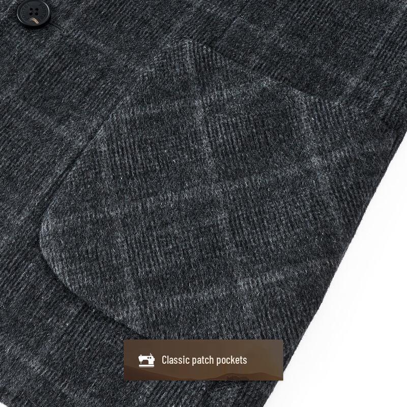 Men's Plaid Wool Blend Double-Sided Overcoat