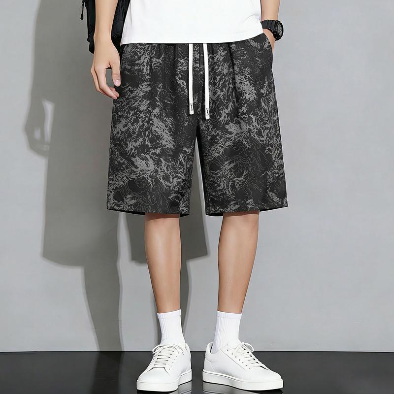 Men's Plus Size Print Casual Shorts – Elastic Waist Drawstring Loose Fit Summer Shorts (5XL-11XL)