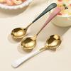 304 Stainless Steel Round Spoon - Coffee, Dessert, Children's Soup, Teaspoon, Household Tableware, Internet Celebrity Round Head Spoon.