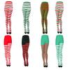 Women Christmas Striped Tights Full Length Tights Thigh High Stocking For Christmas Decoration Cosplay Party Makeup Prom Costume