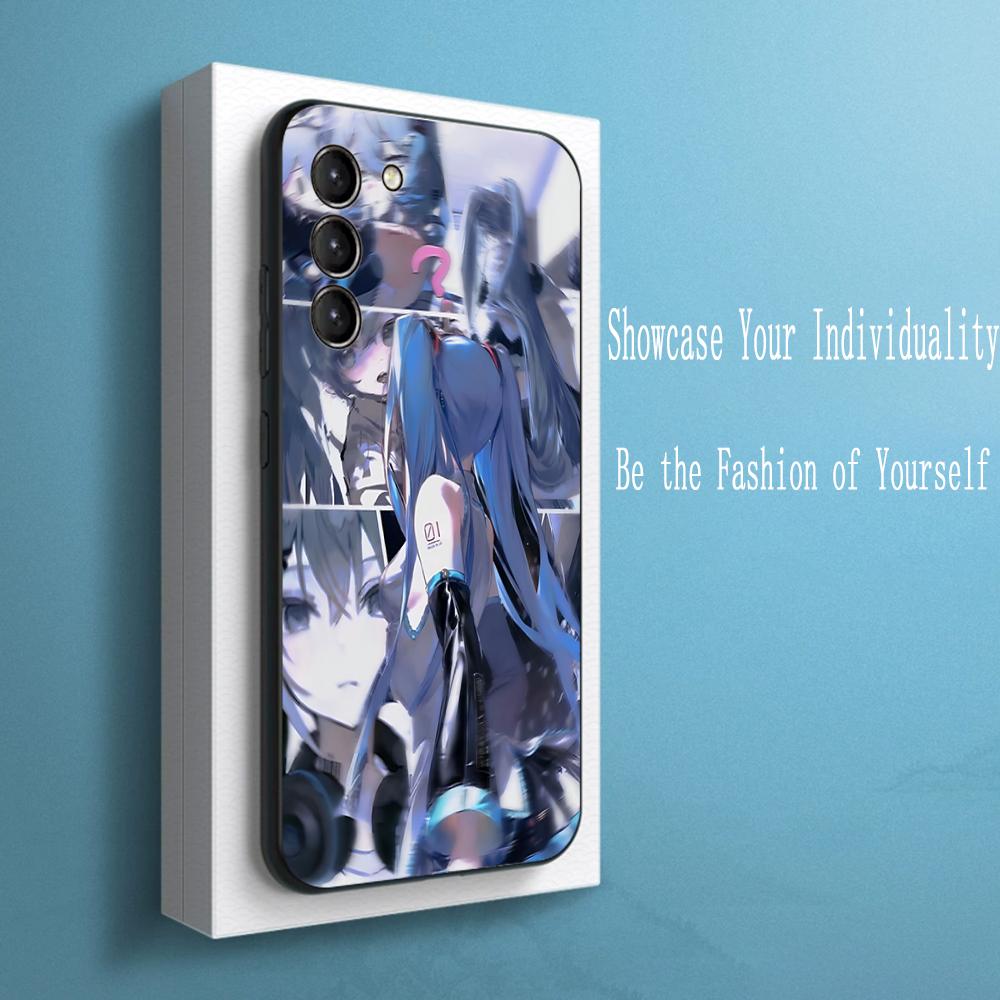 

Japan beauty M-MikuES cute girl anime Phone Case For Samsung Galaxy S26 S25 S24 S23 S22 S21 Plus Ultra Note20 Soft Black Galaxy S24 Ultra