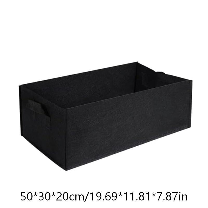 Rectangular Plant Grow Bag With Handles Non Woven Fabric Pot for Home Gardening