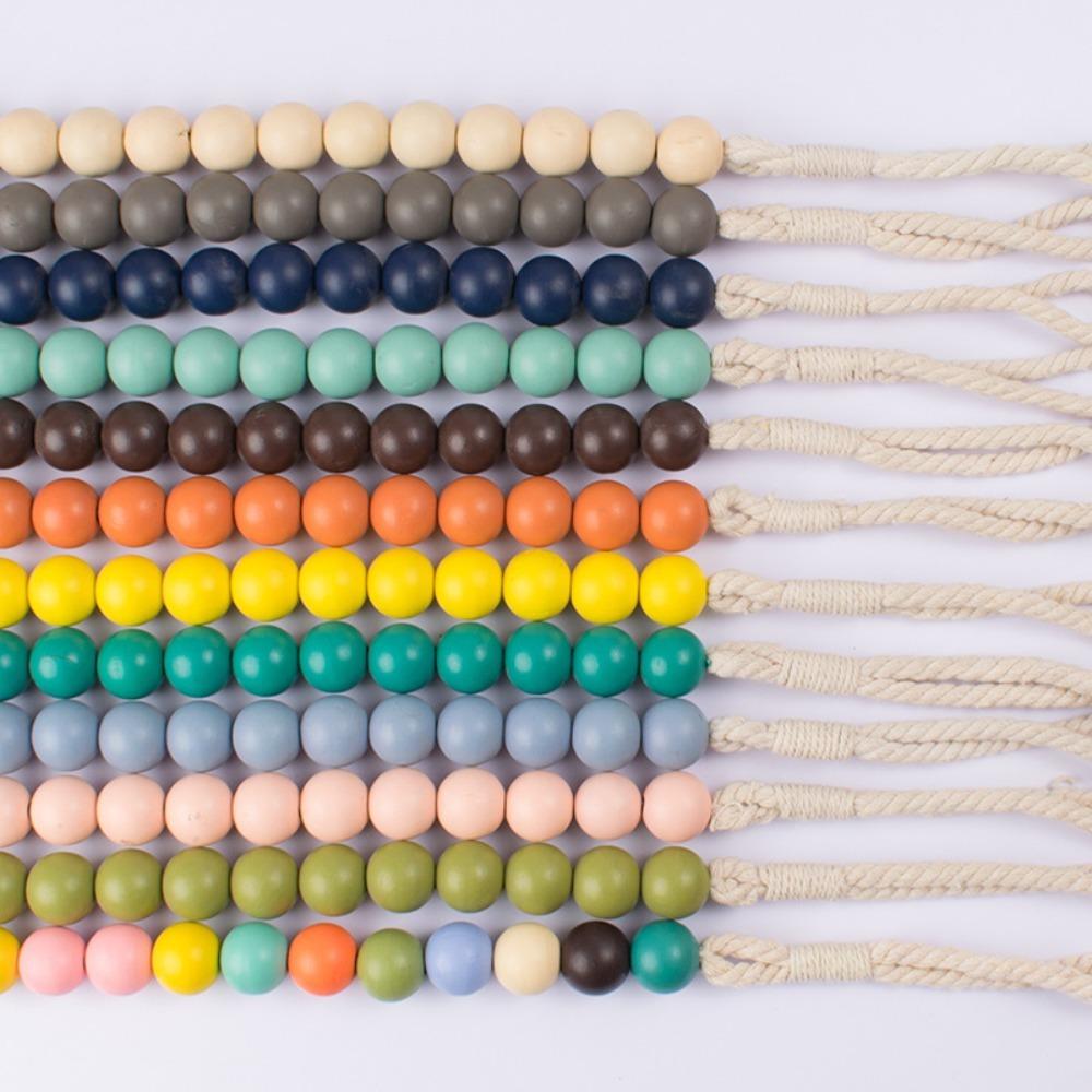 

Пряжка для штор с кисточками, перфорация, бесплатная установка, веревка для штор, деревянный ремешок для штор из бисера, домашний декор