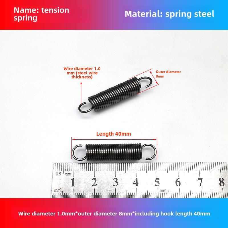 1.0mm Yellow Spring Steel Tension Spring with Hook Clamp for Mop Brake Binding Machine