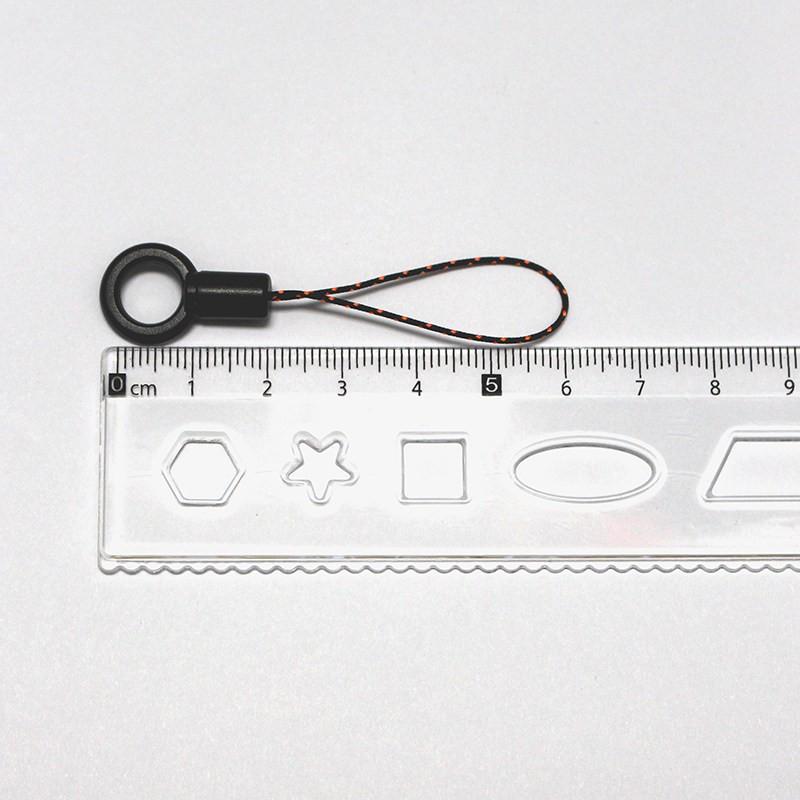 

Compact Black Earphone Lanyard with Anti-Loss Ring and Clip