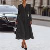 ZANZEA Women Elegant Casual V-neck Long Sleeve Stripe Dress