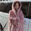 Hooded Thickened Imitation New Winter Coat Women Fashion Medium Long Clothes Korean Version