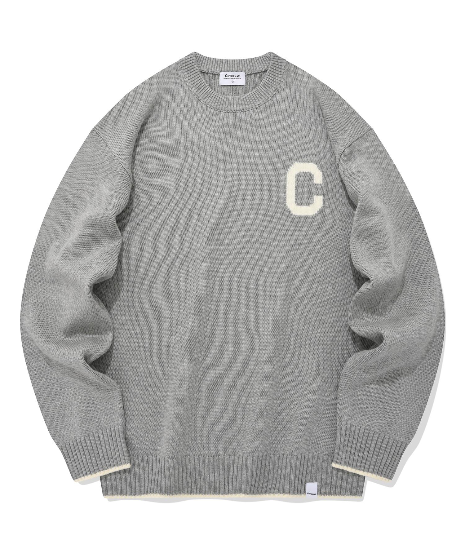 Covernat C Logo Crewneck Knit Melange Gray Melange Gray/M