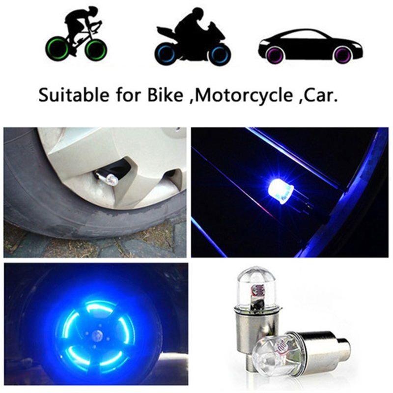 Bright Multicolor Motorcycle Car Tire Valve Cap Lights With Sensory Shock Wheel Accessories