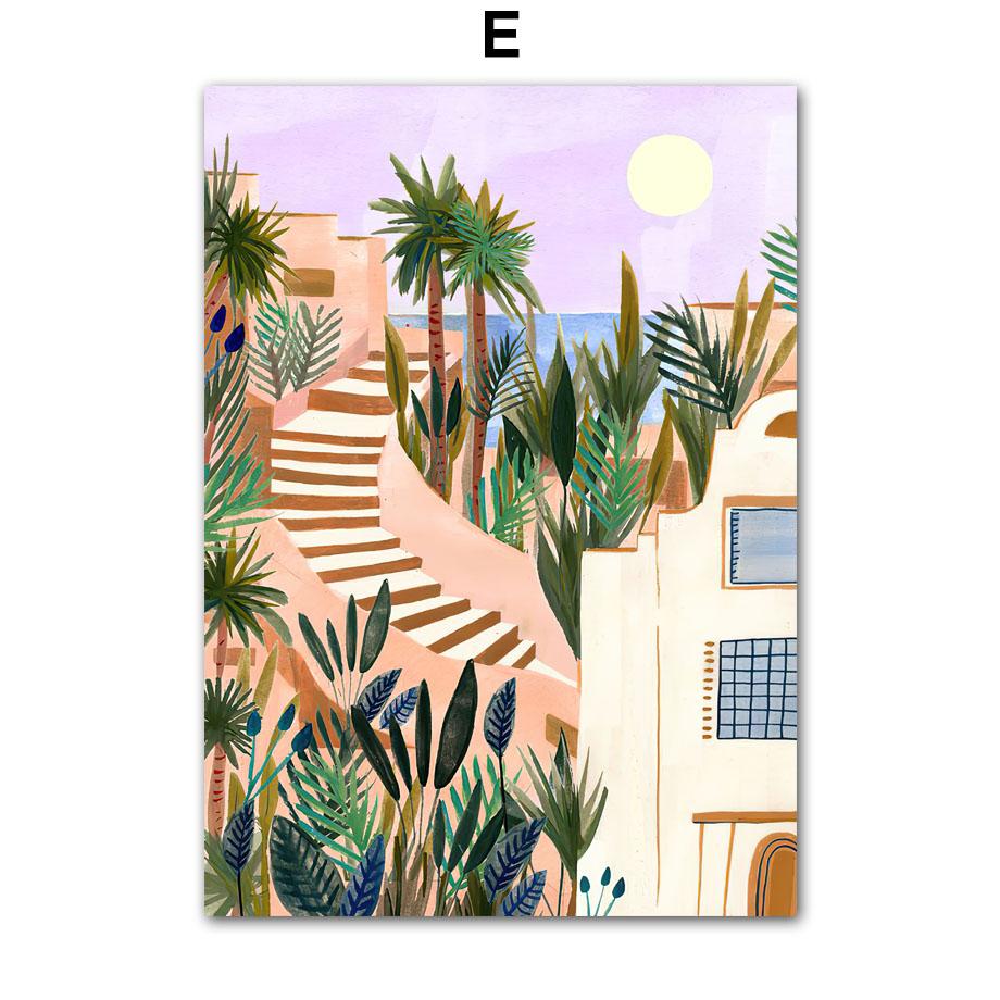 Reise Landschaft Wandkunst Kaffee Frau Lesen Pool Blatt Leinwand Malerei Poster Drucke Bilder Für Wohnen Innenraum Zimmer Dekor