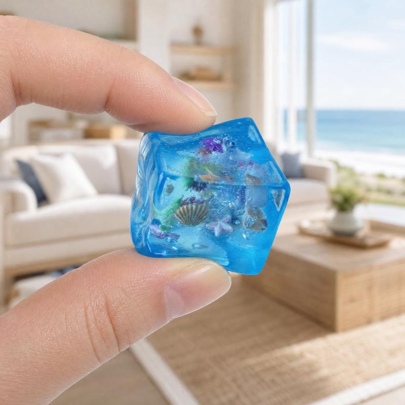 Taba Squishy Stress Balls Cube - Ocean Sensory Fidget Toy Slow Rise Squishy Toys For Kids And Adults Squeeze Relax Gift