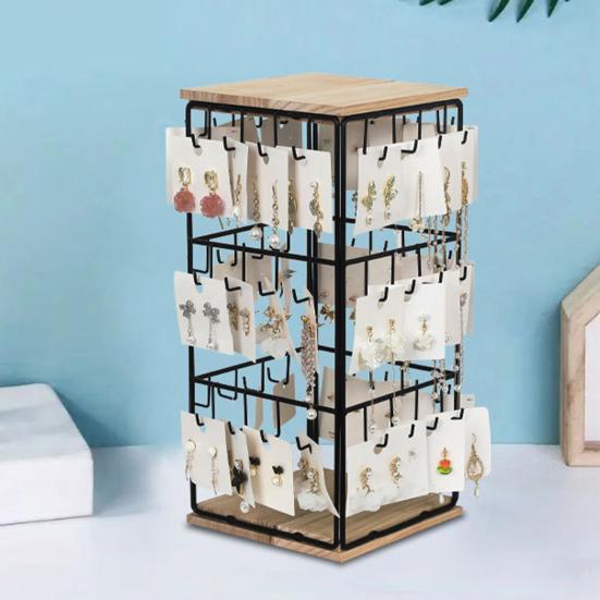 Earring Display Stand with 48 Hooks Earring Display Holder for Vendors 360 Degree All-Round Display Necklaces Bracelets Earring