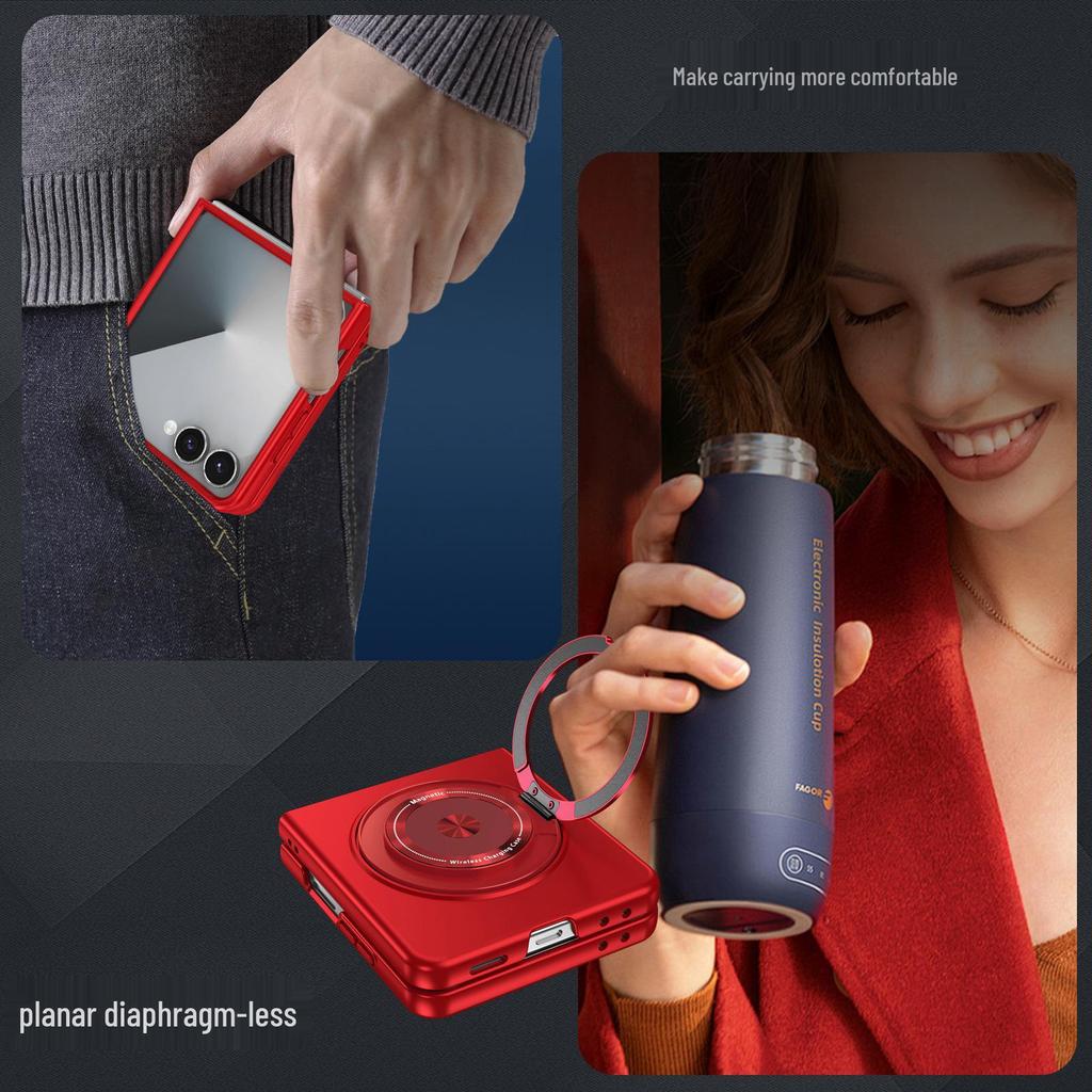 360° Rotating Magnetic Stand Case for Samsung Z-Flip7/6/5 - Foldable Protective Cover