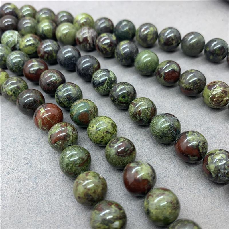 Natural Stone Gemstone  Bloodstone Round Loose Beads DIY Bracelet Necklace Accessories