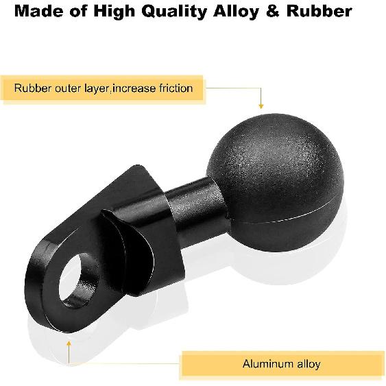 Motorcycle Phone Mount Adapter with 1” Ball, Rear View Mirror Mount for Secure Phone Holding, Compatible with RAM Mount & 1 Inch Ball Socket