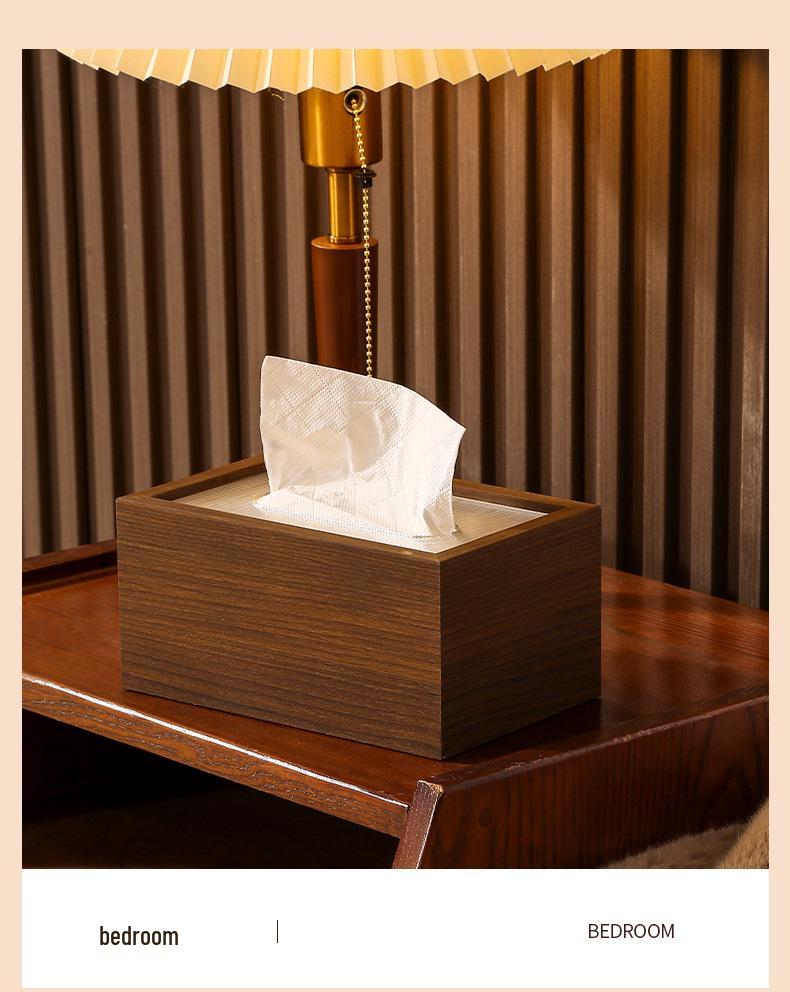 High-End Wooden Tissue Box for Living Room, Coffee Table, or Hotel - New Chinese Style with Customizable Logo Option