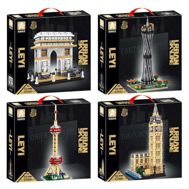 TOYLINX Building Blocks Architectural Model Set Landmarks Canton Tower Arc De Triomphe Big Ben Oriental Pearl Tower for Kids