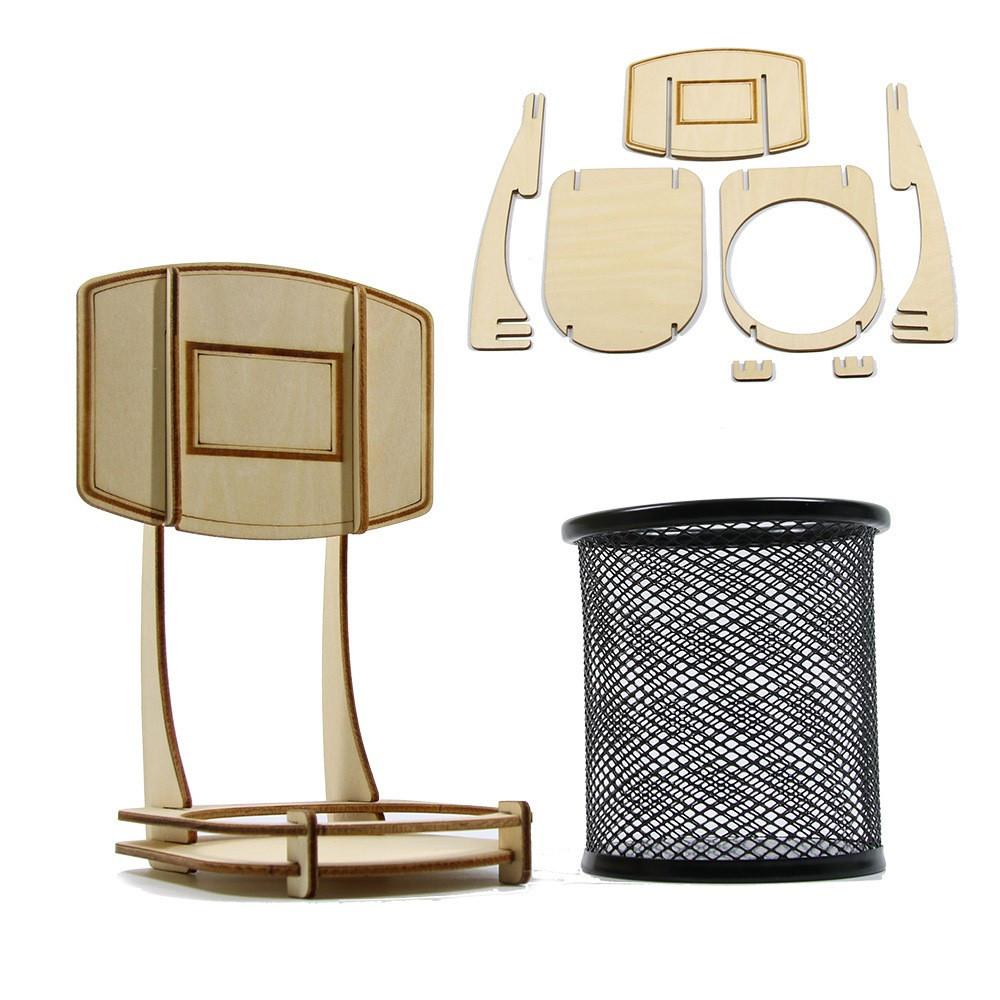 DIY Pen Holder Basketball Stand Pen Holder Basketball Fan Entertainment Pen Holder Wooden Basketball Stand Gift Pen Holder
