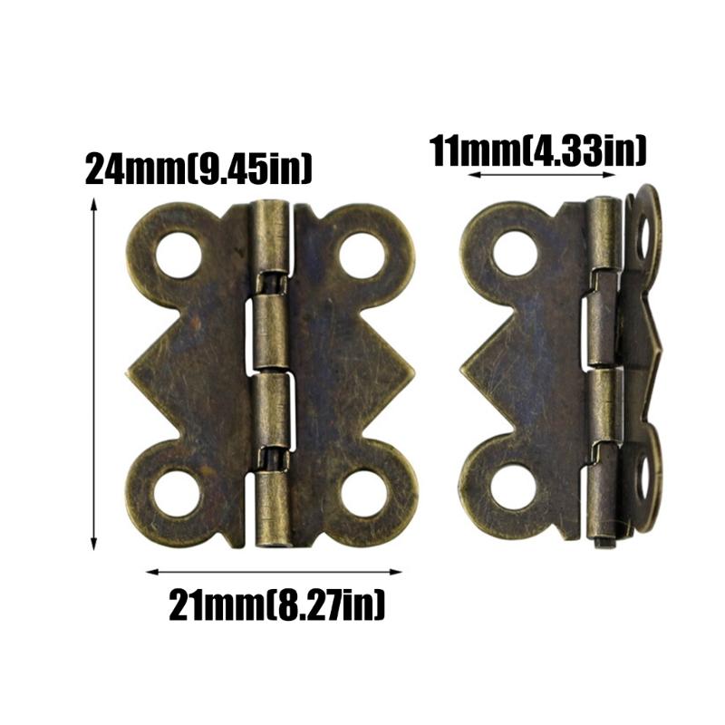 Antique Butterfly Shape Hinges Replacement Jewelry Box Small Hinges with Screws for Crafts Making Easy To Install