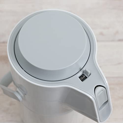 Pearl Metal Air Pot, 2.2L, Stainless Steel, Insulated, Tabletop, Wide Mouth, Upward-Angled, Milky White, Eco Stage HB-6759