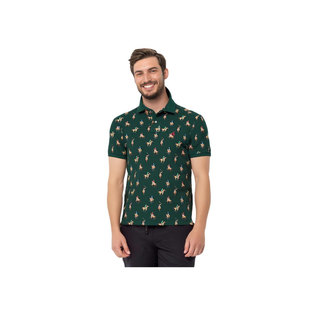 Polo Ralph Lauren Polo Player Print Slim Fit Short Sleeve Polo Shirt Men Tops Green 710953478-001