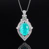 Tiktok Live TV Hot Caibao Retro Imitation Emerald Pendant New Product Temperament Noble Red Corundum Necklace